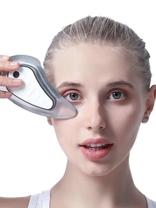 Heated Vibrating Facial Massager Electric Gua Sha Board Red Blue Light Therapy Scraping Plate Color Beauty Face Lifting Slimming
